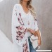TOTOD Women Tops Fashion Womens Chiffon Shawl Print Kimono Cardigan Top Cover Up Blouse Beachwear White B07F31Y312